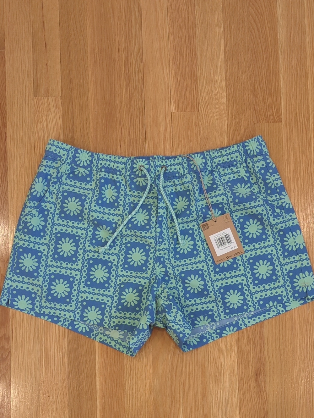 Granola Boho Outdoor Beach Toad&Co Short Blue & Teal Mint Tribal Sun Pattern XL